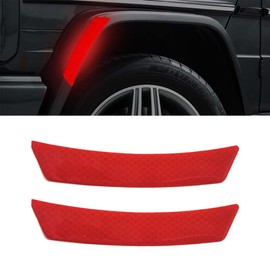 2PCS Car Reflective Trim Side Marker Stickers, Anti-Collision Wheel Eyebrow Guard Strip, Safety Warning Auto Door Reflector Guard Tape, Car Exterior Accessories for Side Bumper Fenders (Red-2Pcs)