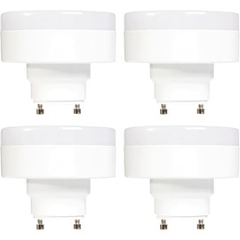 SLEEKLIGHTING | 11W-60WEQ, GU24 Base LED 2 Prong Light Bulbs, Puck Light, UL Listed, 120V, Mini Twist Lock, 3500K-Dimmable-Replaces Spiral Self Ballasted CFL Two Pin Fluorescent Bulbs (4PK)