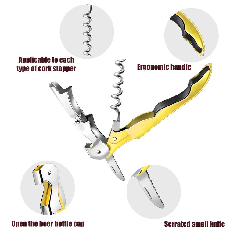 12 Pieces Professional Waiter Corkscrew Wine Openers,Black Wine Keys Opener