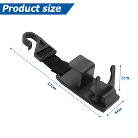 JNNJ Pack of 4 Car Back Seat Headrest Hanger Holder Hooks, 360° Rotation Car Seat Hook, Car Back Seat Headrest Holder Universal Vehicle Interior Accessories