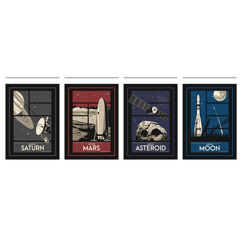 the lazy panda card company Space Poster Set - 8