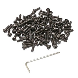 iexcell 100 Pcs #6-32 x 1/2" Alloy Steel 10.9 Grade Hex Socket Button Head Cap Screws Bolts Kit, Black Oxide Finish