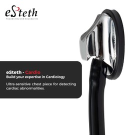 eSteth Cardio Stethoscope, Single head, Black