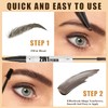 Eyebrow Pencil with Eyebrow Gel, 2-in-1 Microblading Eyebrow Pen and