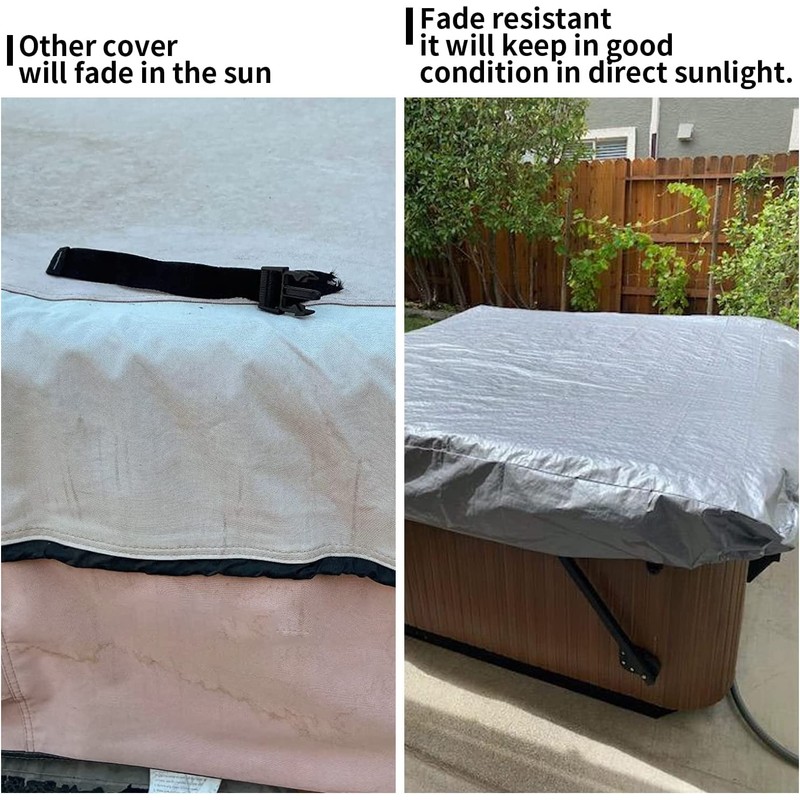 UCEDER Waterproof Hot Tub Cover 170G Polyethylene Spa Cover and