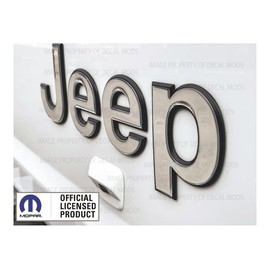 Decal Mods 3D Raised Jeep Tailgate Overlay fits Jeep Wrangler & Gladiator JL/JT Rubicon (2018-2024) Mirror Chrome | FK3Q4