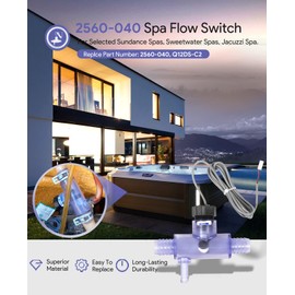 sixcow 2560-040 Flow Switch for Sundance Spas, Jacuzzi Hot Tub and Sweetwater Spas, Q-12DS-C2 Replacement Part