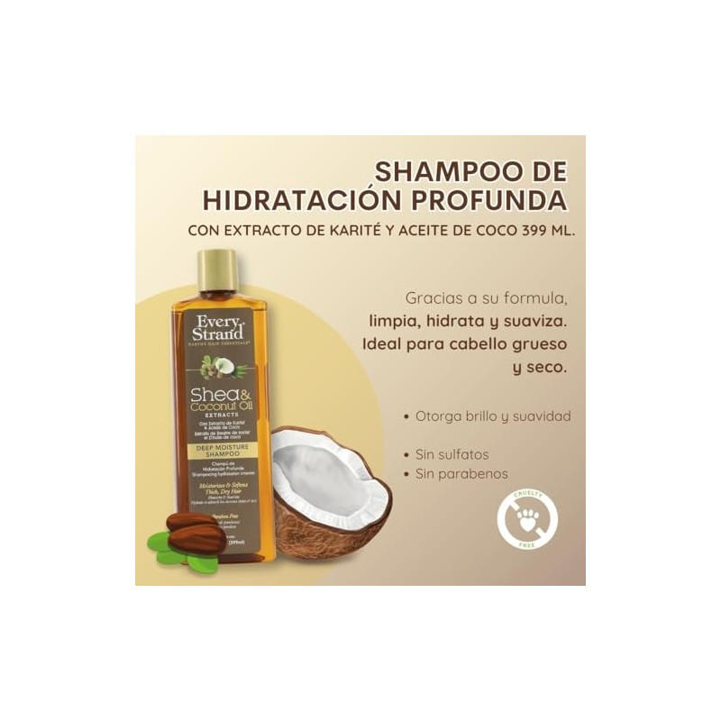 Every Strand Shampoo de Hidratacion Profunda Karite y Aceite de