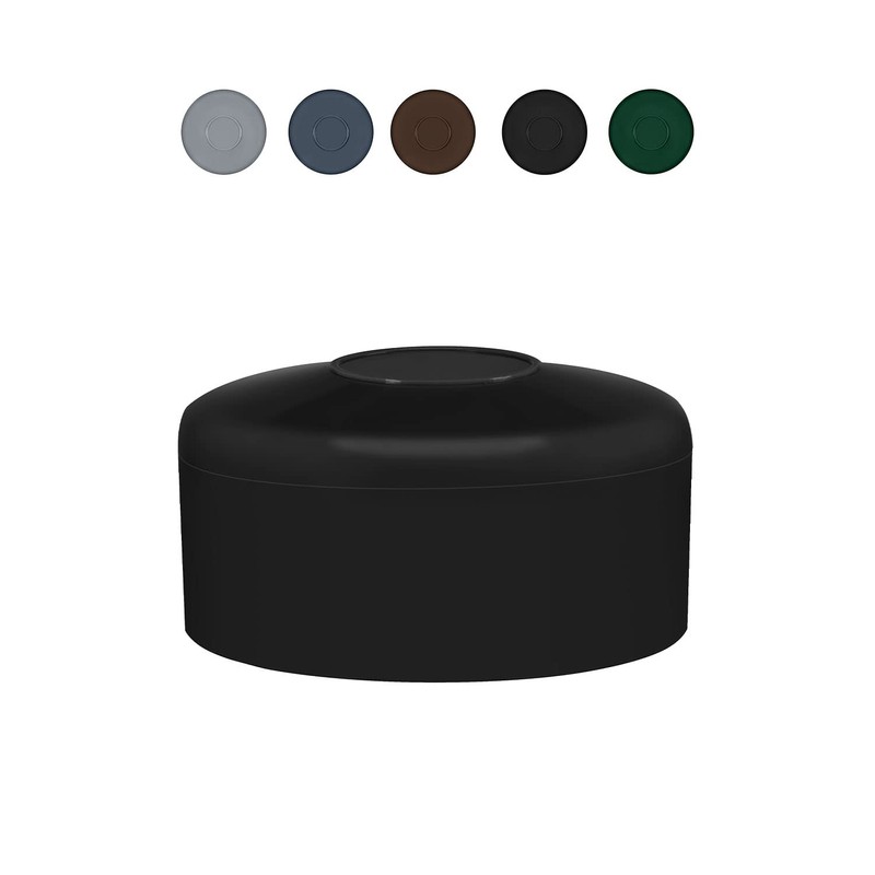 EMFA Fence Post Caps, Round, 50.6 mm, Black, Pack of