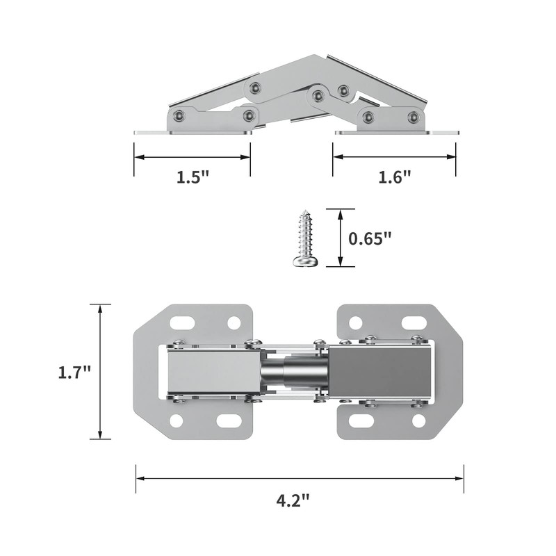 Chibery 10 Pack 90 Degree Surface Mount Spring Hinges, Easy