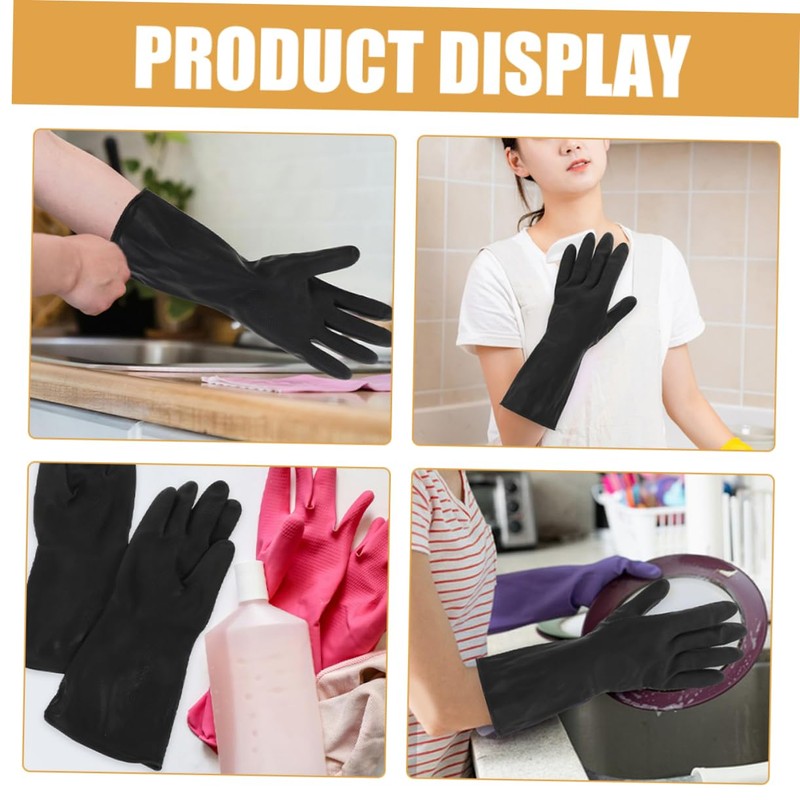 Beavorty 5 Pairs Rubber Dish Washing Gloves Reusable and Durable