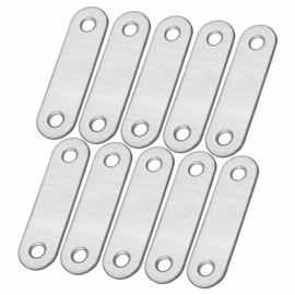 Euro Tische Flat Connector Stainless Steel Perforated Sheet 60 mm for Indoor and Outdoor Use, Wood Connector Galvanised for Hardwood Construction and Wooden Railings, Pack of 10 (1 Pack)