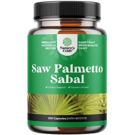 Nature's Craft Saw Palmetto for Men - Herbal-based Saw Palmetto Capsules with Saw Palmetto Extract to Assist with Symptoms Related to Urologic Conditions - Third Party Tested Men’s Health 200 Capsules