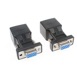 NOYITO VGA to RJ45 Adapter VGA Extender Cat5 20 Meters Cat6 25 Meters VGA 15 Pin to RJ45 Male Female Network Cable Connector Support 720P 1080I 1080P Analog HD Transmission (Pack of 2) (2 Females)
