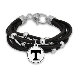 FTH Tennessee Volunteers Leather Strand Bracelet with Logo and Lobster Clasp