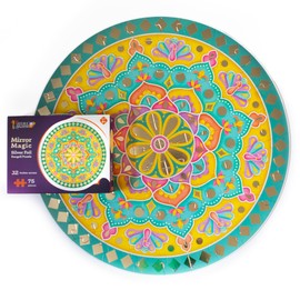 Kulture Khazana: Mirror Magic - 75pc Floor Puzzle, Silver Foil Rangoli, 32" Round Jigsaw, Indian Art, Diwali-Holi-Festivals Decoration, Kids Ages 4+