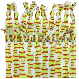 Venbytech for 20 Elastic Hair Ties No Crease Softball Ponytail Holder foe tie Ribbon Band Lot