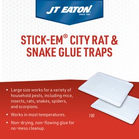 Stick-Em City Rat and Snake Glue Traps – Heavy-Duty Rodent & Snake Control Adhesive Trap, Non-Toxic, Easy Cleanup, Indoor Use