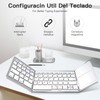 Teclado Inalámbrico Bluetooth Plegable Español, con Ñ, Teclado Tri-Plegable con