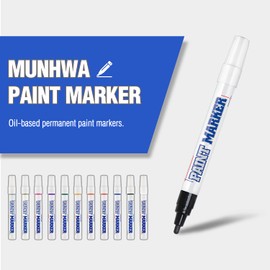 Munhwa Paint Markers Pens, Black, 12 ct, Medium Point, 4.5mm, 0.18inch, Oil-Based Permanent Marker. For Art Craft Stone Ceramic Glass Wood Canvas Plastic Metal. Perfect for Warehouse & Industries.