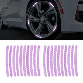 Lyxheth 20PCS Reflective Car Wheel Decorative Stripe Sticker, Car Stickers and Decals, Night Safety Warning Cars Stickers, Anti-Scratch Reflective Sticker for Cars (Taro Purple)