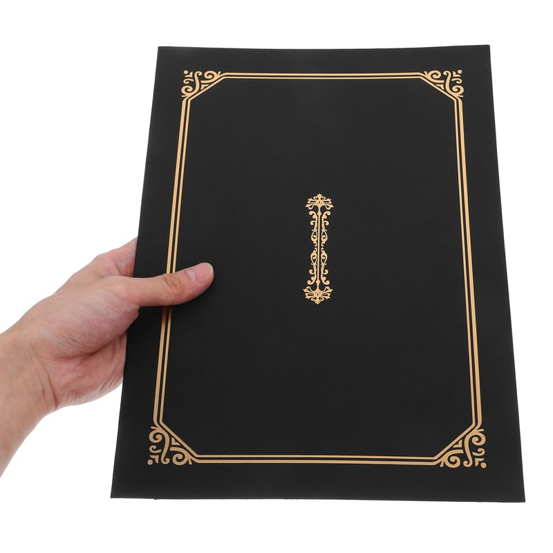Operitacx 5 Pcs Black Gold Certificate Covers: A4 Size Document
