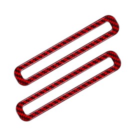 BLAKAYA Compatible with Sticker Carbon Fiber Air Conditioner Door Vent Outlet Trim Cover Accessories for Ford Mustang 2015 2016 2017 2018 2019 2020 2021 2022 2023 2024 (2PCS Red)