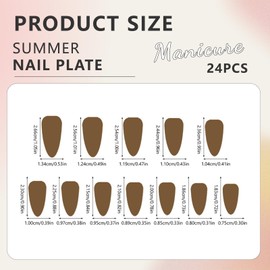 Cosmeria Press On Nails Almond, Künstliche Nägel Zum Aufkleben In Verschiedenen Größen, Sicheres Und Langlebiges Design, Einfache Anwendung