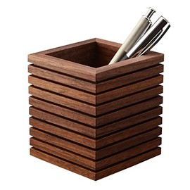 Pen Stand Wood Black Walnut Line Single