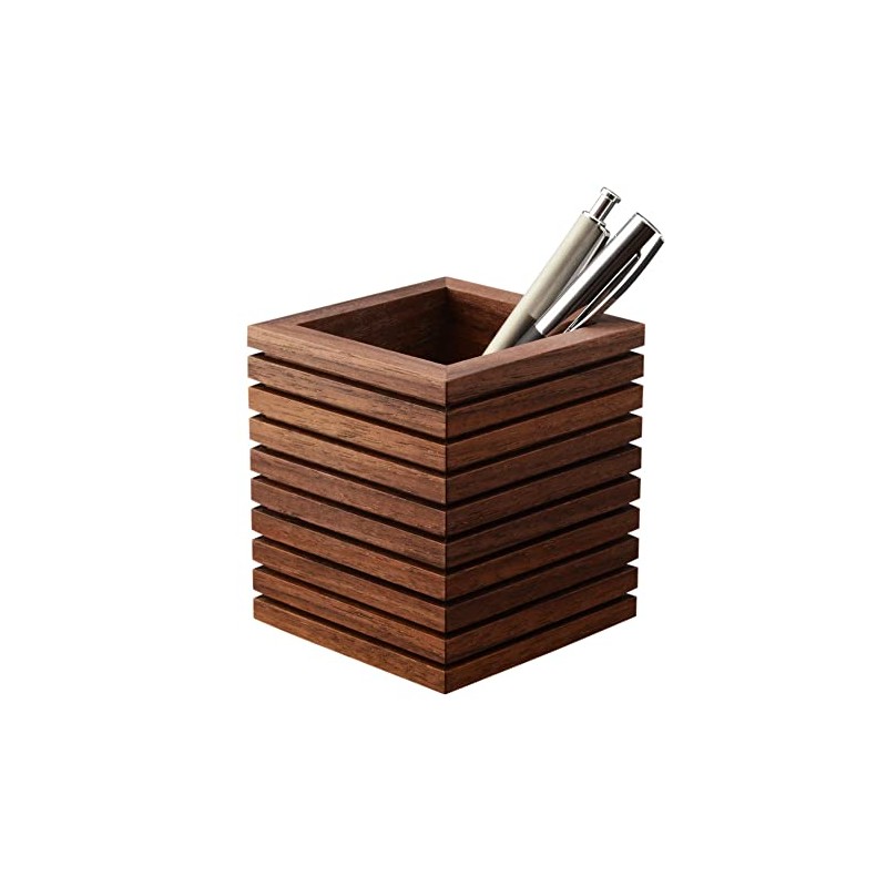 Pen Stand Wood Black Walnut Line Single