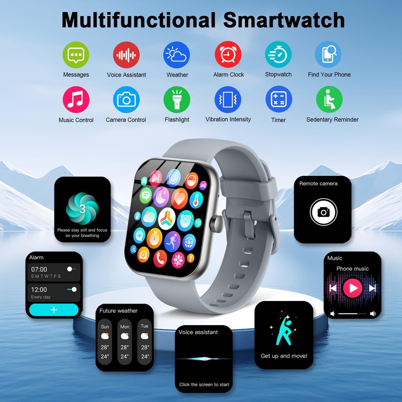 Motast Sports Smart Watch Pedometer SpO2 Sleep Heart Rate Monitor