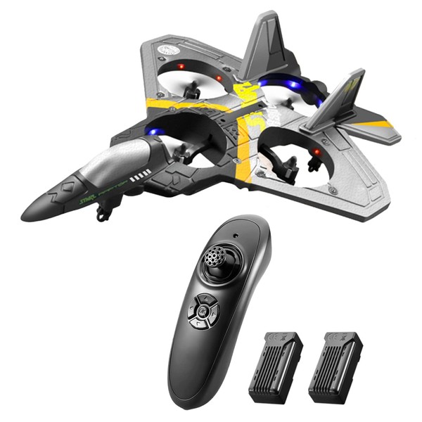 GoolRC Remote Control Plane RC Airplanes 2.4GHz 6CH EPP RC Plane 4 Motor RC Aircraft Toys for Adult Kids with Function Gravity Sensing Stunt Roll Cool Light RC Planes Airplanes 2 Batteries