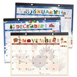 2025 Desk Calendar Wall Calendars, Large 17" x 12", November 2024 - December 2025 Monthly Planner Desktop, 14 Months Planning Organizing for Home, School, Office, Holiday, Background Doodle Letter