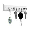 Wall Mounted Key Rail Rack Hanger Holder with 4 Hooks