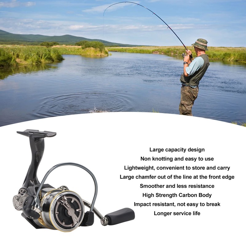 Fishing Reel Lightweight Powerful Large Capacity Carbon Spinning Reel for