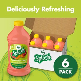 V8 Splash Watermelon Cherry Flavored Juice Beverage, 64 fl oz Bottle (6 Pack)
