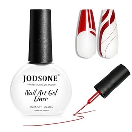 JODSONE 10ml Art Gel Liner Red Gel Nail polish Need U V Lamp Cured with Thin Brush Gift for Girls at Home DIY