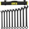 KJE 10-Piece SAE Black-Oxide Jumbo Combination Wrench Set, Open-End large