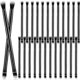 24 Pcs Eyeshadow Smudge Brush 2 in 1 Eyeshadow Brush 2 Double Ended Concealer Brush Under Eye Small Soft Firm Pointed Foundation Makeup Applicator for Blending Eye Shadow Liner (Black)