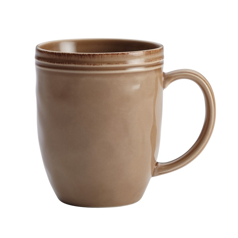 Rachael Ray Cucina Dinnerware 16-Piece Stoneware Dinnerware Set, Mushroom Brown