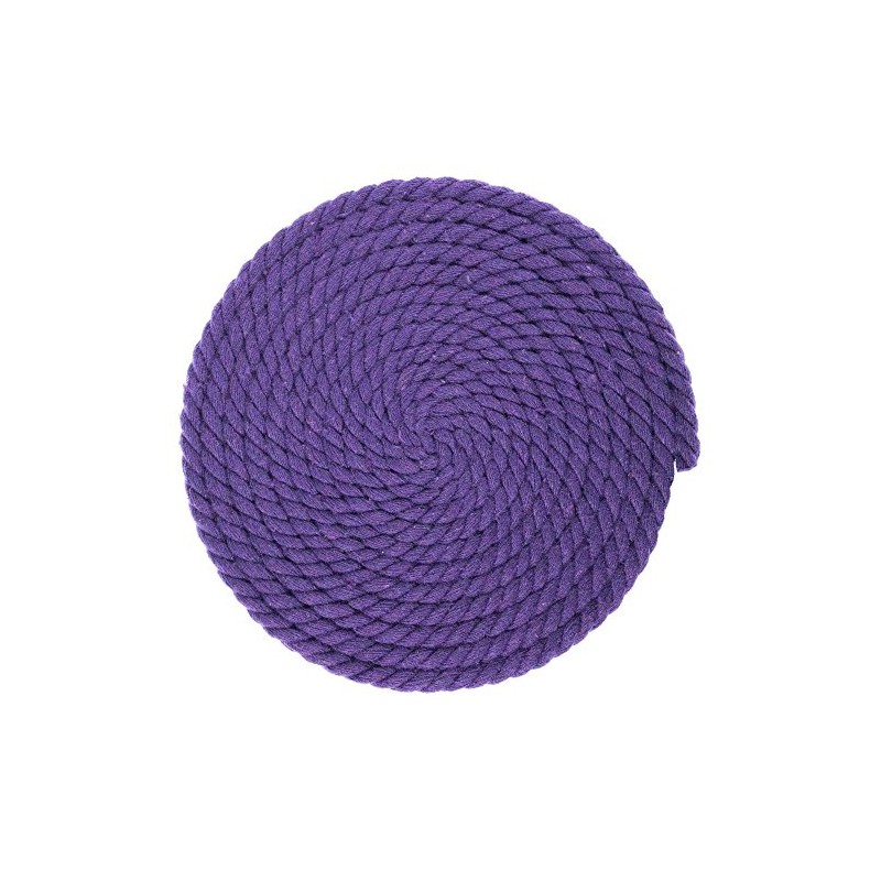 Super Soft 3 Strand Twisted Cotton Rope (Purple, 1/4 Inch