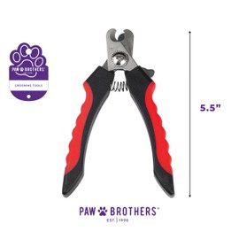 Ryan's Pet Supplies Paw Brothers Nail Clipper for Dogs and Cats, Pet Nail Clippers, Safe Grooming Tool, Professional Grade, Stainless Steel Blades, Safety Guard, Medium, 5.5 inches