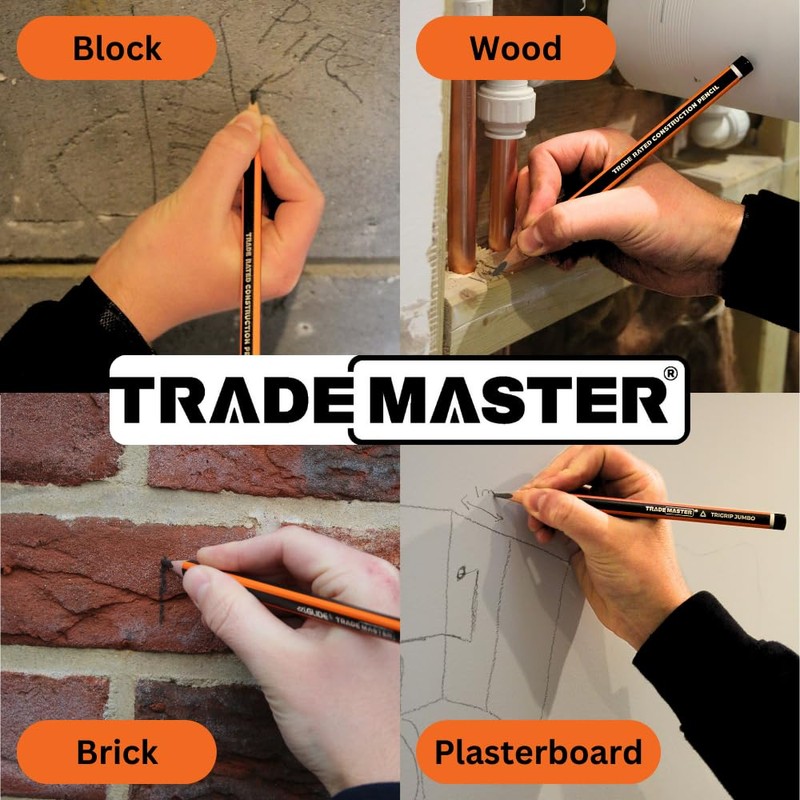 TRADEMASTER Carpenters Pencils Pack of 5 | Builders Pencil with
