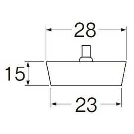 SANEI H29F-28 Rubber Plug for Bath, No Chain, Outer Diameter 1.1 inches (28 mm), Height 0.9 inches (23 mm)