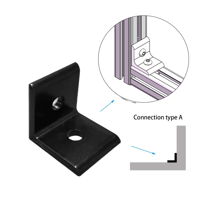 FORRCKY 10Sets 1010, 10 Series Aluminum Extruded Profile Black Connector