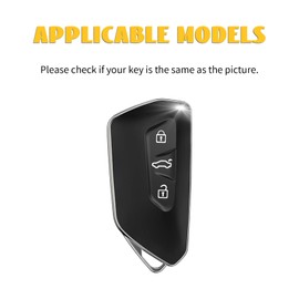 OFF WE GO Car Key Case for VW Key Case Cover Key Box for Volkswagen Golf 8 MK8 Seat Leon MK4 Skoda Octavia 8 Ateca Tarraco Key Cover Key Protection Housing Black Gold