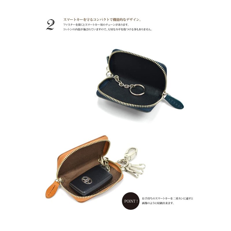 Vermani Tochigi Leather Smart Key Case, blue (dark)