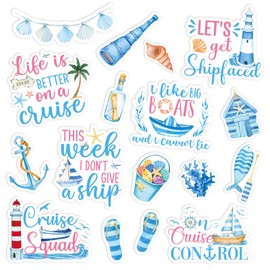 JarThenaAMCS Nautical Cruise Door Magnets Summer Beach Refrigerator Magnets Anchor Seashell Ocean Fridge Magnetic Stickers for Garage Car Cabinets Mailbox, 16Pcs