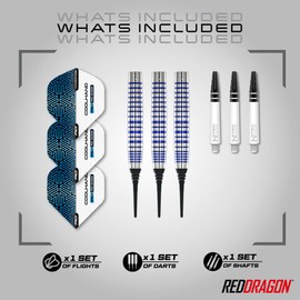 RED DRAGON Luke Humphries TX3 Cool Blue SE 20 Gram Premium Tungsten Softip Darts Set with Flights and Stems