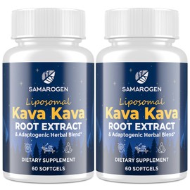 Samarogen Kava Kava Capsules Root Extract Supplement Liposomal 55% Kavalactones with Ashwagandha Chamomile Lemon Balm Passionflower for Relax & Good Sleep (120 Softgels)